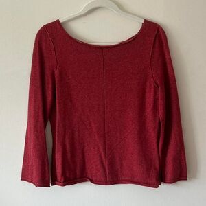 Women’s Red Knit Sweater • Cozy Long Sleeve Sweater for Fall